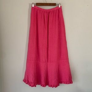 Match Point dark pink linen skirt size M